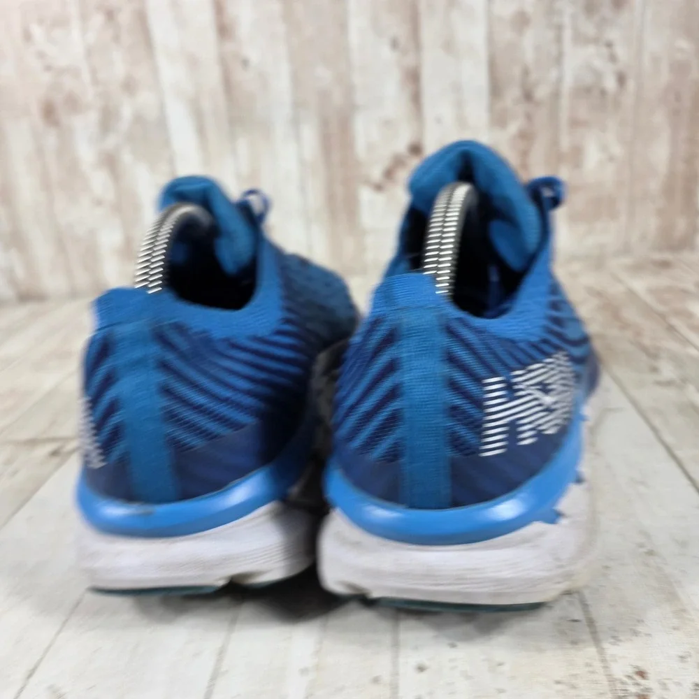 Hoka One One Clifton 5 Knit Womens Blue Running Shoes Size 9.5 Sneakers